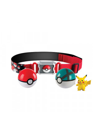 Tomy Pokemon Clip N Carry Poke Ball 2 inch Action Figure with Belt - Pikachu