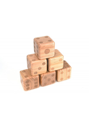 Giant Wood Yard Dice - Each Die 3.5" - with Carry Bag by Trademark Innovations