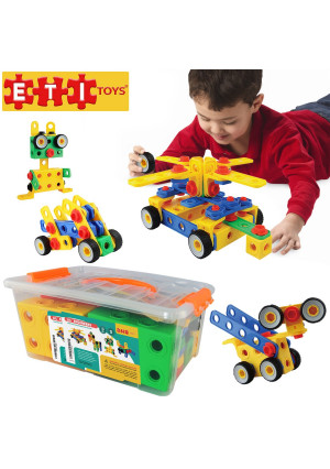 ETI Toys-92 Piece Educational Construction Engineering Building Blocks Set for 3, 4 and 5+ Year Old Boys and Girls. Pure Engaging Fun and STEM Learning Kit! The Best Toy Gift for Kids Ages 3yr – 6yr.