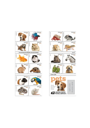 United States Postal Service 20 Forever USPS stamps Pets celebrate animals in our lives that bring joy companionship and love 1 sheet of 20 stamps