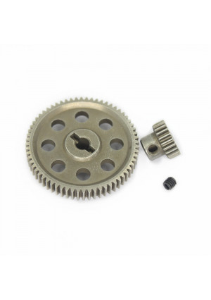 Hobbypark 11184 Steel Diff Differential Main Metal Spur Gear 64T and11119 Motor Gear 17T RC Replacement Parts for Redcat HSP 1/10 Monster Truck