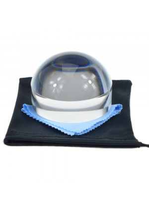 Yoctosun 3 Inch/2.5 Inch Crystal Clear Paperweight 5X Dome Magnifier with Polishing Pouch (3inch)
