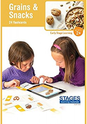 Stages Learning Materials Link4Fun Grain and Snacks Flashcards for iPad Preschool Language Builder Cards for Vocabulary, Reading, Autism and ABA Education