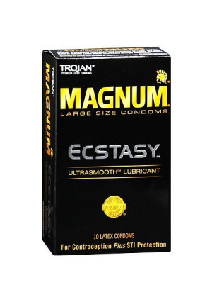 Trojan Magnum Lubricated Latex Condoms Ecstasy Large