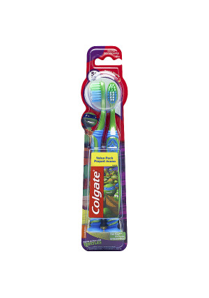Colgate Kids Teenage Mutant Ninja Turtle Toothbrush, Twin Pack