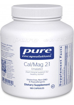 Pure Encapsulations - Cal/Mag (Malate) 2:1 - Hypoallergenic Calcium and Magnesium Supplement in a 2-to-1 ratio - 180 Capsules