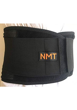 NMT Back Brace ~ Concentrated Lumbar Support Belt ~ Core Pain, Arthritis ~ Premium Posture Corrector ~ Natural Physical Therapy ~ Men, Women ~ 4 Adjustable Sizes 'L' Fits Waist 34"-40" (86-102cm)