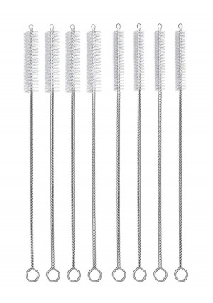 Hiware Drinking Straw Brush Set, 8-piece 7.6" x 8 mm Cleaner Brush for Stainless Steel Tumbler Straws and 4-piece 7.6" x 10 mm Cleaning Brush for Smoothie Straws