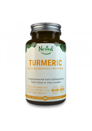Turmeric Curcumin 1000mg with BioPerine | 95% Curcuminoids | 60 High Absorption Vegan Caps + Black Pepper Extract | Herbal Supplement for Healthy Joint Function | Moderate Pain and Inflammation Relief