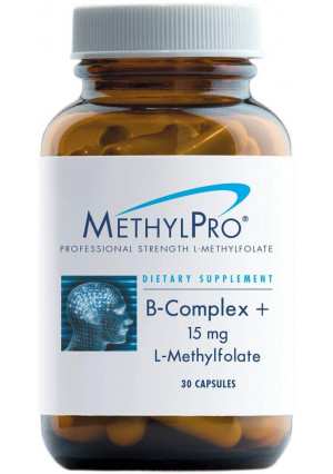 MethylPro B-Complex + 15 mg L-Methylfolate - Active Folate and B Vitamins with Methyl B12 and B6 (P-5-P), 30 Capsules