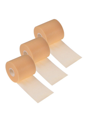 BBTO 3 Pieces Foam Underwrap Sports Pre-wrap Athletic Tape, 2.75 Inch by 30 Yards (Beige)