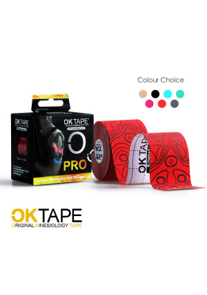 OK TAPE Pro Kinesiology Tape Roll Provide Pain Relief Muscle Sports Athletic Tape Waterproof Non-Latex Tape, 2" Wide 16.4 feet Long