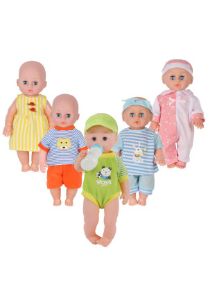 Set of 5 for 11-12-13 Inch Newborn Reborn Alive Doll Baby Doll Clothes Costumes Gown Outfits with Feeding Bottle Birthday Xmas Present Wrap