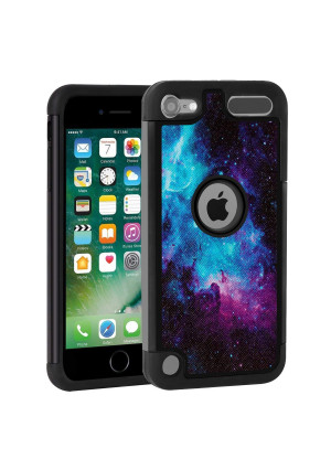 iPod Touch 6 Case,iPod Touch 5 Case,Rossy Nebula Galaxy Space Universe Design Shock-Absorption Hybrid Dual Layer Armor Defender Protective Case Cove for Apple iPod touch 5 6th Generation