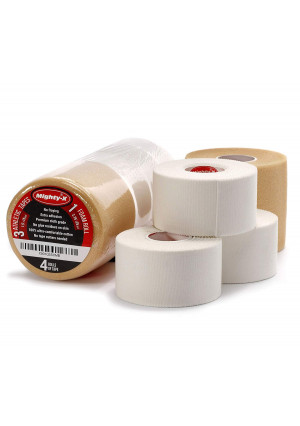Mighty-X Athletic Tape - 3 Cotton Sport Tape + 1 PreWrap - Sports Tape Set - Climbing Tape - Climbing Tape - Boxing Tape - Athletic Tape White - Sports Tape Athletic - Ankle Tape Knee Tape Wrist Tape