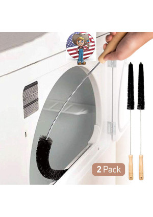 2 Pack Dryer Vent Cleaner Kit Dryer Lint Brush Vent Trap Cleaner Long Flexible Refrigerator Coil Brush