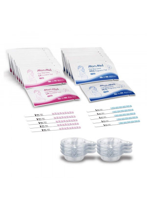 Mommed Ovulation Test Strips and Pregnancy Test Kit, 50 LH Ovulation Predictors and 20 Hcg Home Pregnancy Tests with Free 70 Collection Cups, Accurately Track Ovulation and Detect Early Pregnancy
