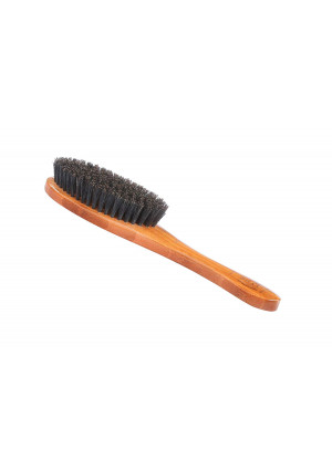 Bass Brushes | Shine and Condition Pet Brush Natural Bristle Soft | Pure Bamboo Handle | Full Oval | Dark Finish | Model A15-DB