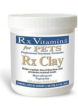 Rx Vitamins for Pets Rx Clay for Dogs and Cats - Helps Bowel Function and Normal Stools - Digestive Health - Powder 100g