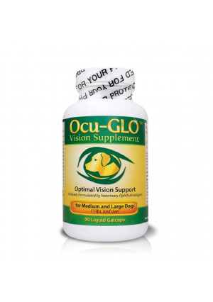 Ocu-GLO Vision Supplement Animal Necessity, Medium & Large Dogs 90ct - Lutein, Omega-3 Fatty Acids, Grapeseed Extract Support Optimal Eye Health and Vision in Dogs - Antioxidants for Canine Ocular Health