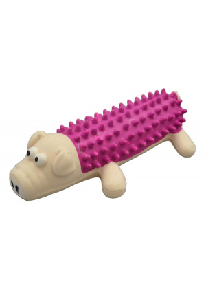 Amazing Pet Products Shaggy Latex Pig Squeek Toy, 6-Inch
