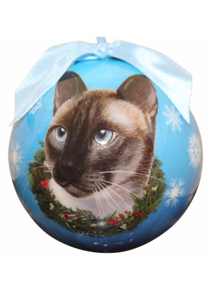 Siamese Cat Christmas Ornament Shatter Proof Ball Easy To Personalize A Perfect Gift For Siamese Cat Lovers