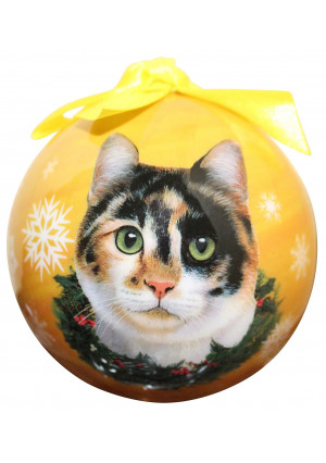 Calico Cat Christmas Ornament Shatter Proof Ball Easy To Personalize A Perfect Gift For Calico Cat Lovers