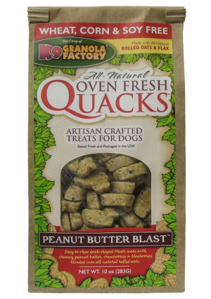 K9 Granola Factory All Natural Oven Fresh Quacks Dog Treats (Peanut Butter Blast)