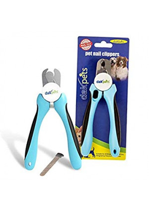DakPets Dog Nail Clippers and Trimmer - Razor Sharp Blades, Safety Guard to Avoid Overcutting, Free Nail File - Start Professional and Safe Pet Grooming at Home