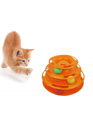 Purrfect Feline Titan's Tower - New Safer Bar Design, Interactive Cat Ball Toy, Exerciser Game, Teaser, Anti-Slip, Active Healthy Lifestyle, Suitable for Multiple Cats