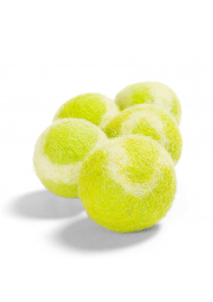 TennisWools - All Natural Cat Toys and Tennis Balls For Small Dogs - 5 Pack - 100% merino wool