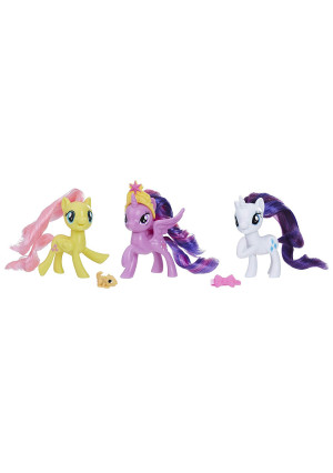 My Little Pony Toy Twilight Sparkle, Rarity and Fluttershy 3-Pack, Intro to Friendship is Magic, Ages 3 and Up