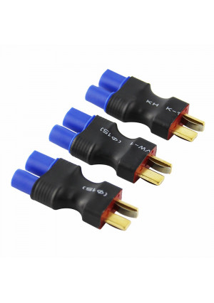 OliYin 3pcs Male Deans to Female EC3 Losi Connector Adapter for Brushless Lipo(Pack of 3)