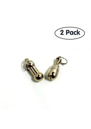 S-Lifeeling 2 Pcs Dogs Cats ID Tag, Bullet Shape Waterproof Brass ID Tags Identity Bottle Tube for all Pets, Bag Key Flash Card ID Tags