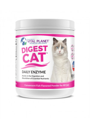 Vital Planet Digest Cat - Digestive Support for Cats - Powerful Digestive Enzyme Blend for Cats - 75 Grams 30 Scoops