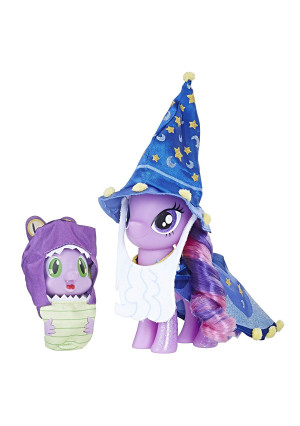 My Little Pony Twilight Sparkle and Spike the Dragon Collector's Series Figures  Star Swirl the Bearded Outfit and Spell Book Package for Display