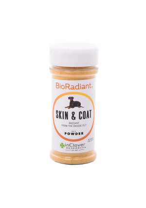 In Clover BioRadiant Skin and Coat Support for Dogs, Pure, Natural, and Clean Alternative to Fish Oil with Omega-3 Fatty Acids, Biotin and Zinc, and Curcumin to Soothe and Nourish Skin 100g (3.5 oz.)