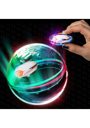 Whipz Micro Racers Mini Cars - Micro Pocket Racer LED Light Up Glow in The Dark Car Spinner Girls or Boys Toys, Keychain Cars w/ Balls for Kids