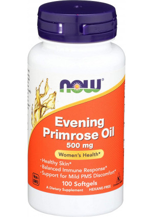 NOW Supplements, Evening Primrose Oil 500 mg with Naturally Occurring GLA (Gamma-Linolenic Acid), 100 Softgels