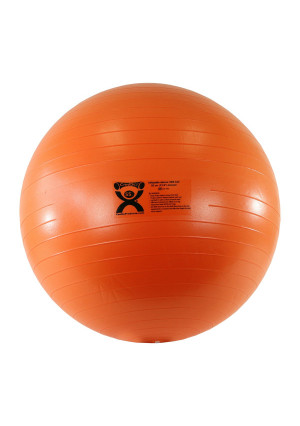 CanDo Deluxe ABS Inflatable Exercise Ball, Orange, 21.6"
