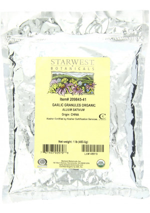 Starwest Botanicals Organic Garlic Granules, 1 Pound Bags