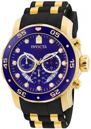 Invicta Men's 6983 Pro Diver Collection Chronograph Blue Dial Black Polyurethane Watch