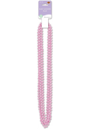 Beistle 50569-P 6-Pack Pink Baby Shower Beads, 33-Inch