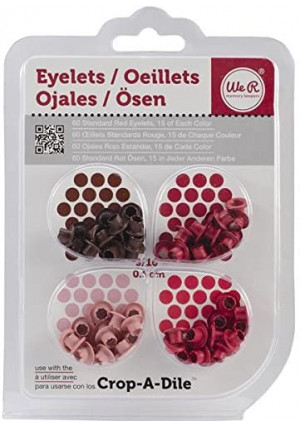 We R Memory Keepers 0633356415732 Eyelets and Washers Crop-A-Dile-Standard-Red (60 Piece)