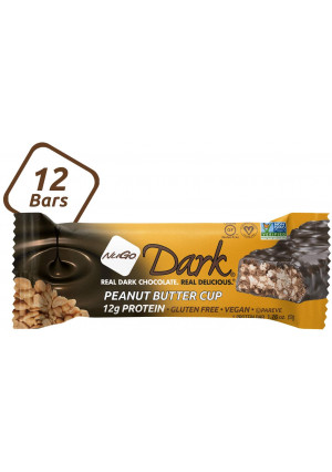 NuGo Dark Chocolate Peanut Butter Cup, 12g Vegan Protein, 200 Calories, Gluten Free, 12 Count