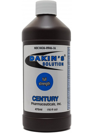 Century Pharmaceuticals Dakin's Solution-Full Strength 304360946160 Sodium Hypochlorite 0.5% Wound Therapy for Acute and Chronic Wounds