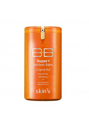 [SKIN79] Super Plus Beblesh Balm Triple Function Orange BB Cream #21 Yellow Beige (SPF50/PA+++) 1.35 fl.oz. (40 ml) - Rich Vitamin Complex Care Healthy and Vital Skin, High Coverage without Darkening