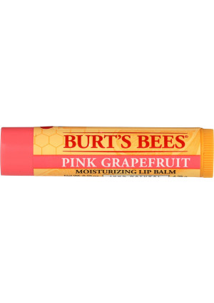 Burt's Bees 100% Natural Moisturizing Lip Balm, Pink Grapefruit with Beeswax and Fruit Extracts - 1 Tube
