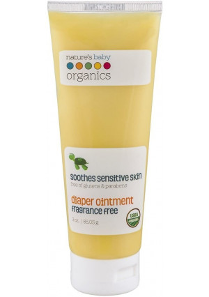 Nature's Baby Organics Diaper Cream, Diaper Rash Cream Soothes Sensitive Skin, 95% Organic Diaper Ointment, 1 Pack