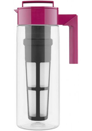 Takeya Iced Tea Maker with Patented Flash Chill Technology Made in USA, 2 Quart, Raspberry